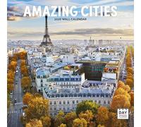 Dayplanner Publishing Amazing Cities Calendrier 2026, grand calendrier mural carré, 16 mois, cadeau de villes incroyables