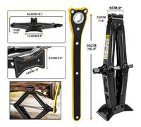 DAYPLUS 2000kg Cric Ciseau Cric de Lavage - Poignée de Manivelle Levage de 2 tonnes de Voiture