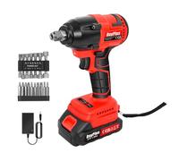 DayPlus Clé à percussion sans fil, pilote 1/2", couple élevé 320 N.m, outil pilote Power Impact avec batterie 1,5 Ah, lumière LED, chargeur rapide et 14 prises
