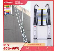 DayPlus Échelle télescopique 6,2 M/20,3 pieds avec crochets détachables et marches extensibles, échelle pliable pour Loft haut avec pieds antidérapants 6.2m