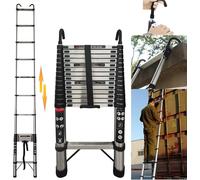 DayPlus Échelle télescopique en aluminium - 5 m - Échelle DayPlus Extensible Escabeau Telescopique- Antidérapante - Échelle Multifonction - Charge maximale : 150 kg