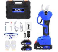 DayPlus Sécateur électrique professionnel, moderne, batterie 21 V, 2 x 1,5 Ah, 25 mm, sécateur électrique, bleu, acier au carbone