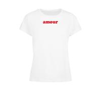 Days Beyond T-shirt 'Amour' rouge feu / blanc cassé, Taille S
