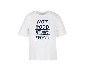 Days Beyond T-shirt 'Not Good At Any Sports' violet / blanc, Taille XL