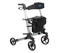 Days Deluxe Lightweight Folding Four Wheel Rollator, Rollator, Easy Storage and Travel, Carry Bag, Mobility Aids, Adjustable Seat Height 55 cm