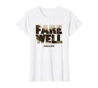 Days Gone Farewell Oregon Landscape Big Chest Logo T-Shirt, Femme, Blanc, S