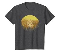 Days Gone Honor and Glory Landscape Vintage Chest Poster T-Shirt, Enfant, Chiné Foncé, 12 Ans