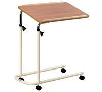 Days Overbed Table with Castors, Laptop Desk with Wheels, Bedside Table, Study Desk, Fully Adjustable Height and Angle, Laminated Top, Flat Packed