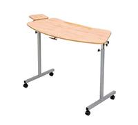 Days,table de lit avec tablette,forme légérement incurvée,plan de travail laminé, inclinable, hauteur réglable,4 roues avec freins parking, pour une surface d'écriture,un bureau d'ordinateur