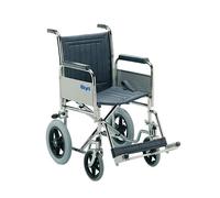 Days Transit Wheelchair, 40cm (16"), Chrome Plated Steel Frame, Detachable Armrests & Detachable Swing Away Footrests, Wipe Clean Seat, Folding Back for Transport, (Eligible for VAT relief in the UK)