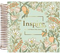 Dayspring Inspire Illustrating Bible: New Living Translation, Mint Floral Garden, Filament Coloring Journal Bible