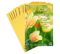 Dayspring Lot de 10 cartes de Pâques religieuses avec enveloppes Inscription « He is Risen »