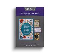 DaySpring - The Lord's Love Never Ends - Assortiment de 4 motifs floraux avec inscriptions - 12 cartes et enveloppes Praying for You (J9176)