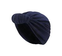 Daysskk Turban Bleu Marine Femme Turban Africain Femme Bonnet Chimio Femme Chapeau de Perte de Cheveux Taille unique