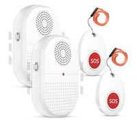 Daytech Alarme Personne Agee pour Les Personnes âgées/Les Enfants/Les Femmes Enceintes/Les Patients,Bouton SOS de Transmission sans Fil d'une portée de 150 m (2 récepteur + 2 émetteurs)