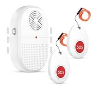 Daytech Alarme Personne Agee pour Les Personnes âgées/Les Enfants/Les Femmes Enceintes/Les Patients,Bouton SOS de Transmission sans Fil d'une portée de 150 m(1 récepteur + 2 émetteurs)