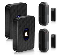 DAYTECH Détecteur d'alarme de porte sans fil, carillon d'alarme pour porte ouverte, alerte d'entrée pour la sécurité de la maison, du magasin, du bureau, portée de fonctionnement de 100 m, 55