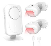 DAYTECH Détecteur de mouvement sans fil, alarme de porte, alarme de lit pour personnes âgées, carillon de porte de bienvenue pour magasin, bureau, maison, porte d'entrée - 1 récepteur et 2 détecteurs