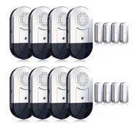 Daytech Lot de 8 capteurs de Porte sans Fil pour Le Garage et la Maison | Alarme puissante pour réfrigérateur, porte, fenêtre et abri de jardin ; l'avertissement retardé réduit les alarmes inutiles