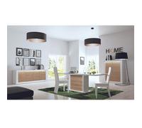 DAYTON OAK - Ensemble Séjour avec Table Allongeable 180-225cm + Leds -