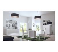 DAYTON WHITE - Ensemble Séjour avec Table Allongeable 180-225cm + Leds -