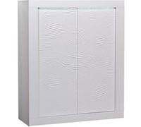 DAYTON WHITE - Meuble de Rangement 2 Portes Laqué Blanc et Leds -