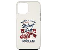 Daytona Beach Florida Retro Hotrod Surf Design vieilli Coque pour iPhone 12 mini