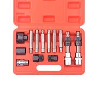 DAYUAN Ensemble de 13 Outils pour poulie d'alternateur à Roue Libre | Embouts fixes, inserts spéciaux, mallette pratique - embouts à profil en T, entraînement hexagonal, chacun de 75 mm de long.