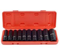 DAYUAN Lot de 10 douilles profondes à choc 1/2, 1,27 cm en acier Cr-Mo 10-24 mm pour travaux automobiles et de bricolage