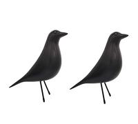 DAYUZH 2×Manualidades Caseras,Résine Artisanat Pigeon Oiseau Figurine Statue Bureau Ornements Sculpture Décoration De La Maison Accessoires Noir Blanc Oiseau Sculpture, Noir, 24X9X26 Cm,2 Pièces