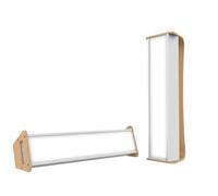 DAYVIA Lampe de Luminothérapie LED MOBILLY, Simulation de la Lumière du Jour, Design Moderne, Matériaux Bambou et Aluminium, 9x34x9cm Blanc, Agréement CE Médical et Fabrication Française