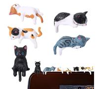 Dayysiuy 5 Pièces Figurines De Chats Miniatures, Figurines De Chat pour Bureau, Accessoires De Voiture Mignons pour Tableau De Bord, Décoration De Collection pour Table Et Plateau D’Exposition