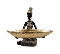 Dayysiuy Bol à Fruits,Plateau de Service Dessert Motif Femme Africaine | Ornement Résine Élégant pour Salon Bureau Restaurant Présentation de Desserts