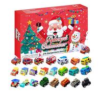 Dayysiuy Calendrier de l'Avent | 24 Jours Noël avec Camions Jouets,Set de Voitures Décoratif pour Garçons Voyage Maison Jeux Fils Décembre