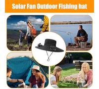 Dayysiuy Chapeau Solaire avec Ventilateur Solaire | Chapeau De Pêche À Large Bord Équipé De 2 Ventilateurs Solaires, avec Protection UV pour Randonnée Pêche Plage Voyage Agriculture Camping