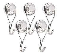 Dayysiuy Crochets Magnétiques | Lot de 5 Crochets Porte-manteaux Magnétiques Robustes,Aimant Puissant Support Rotatif à 360 Degrés Outil de Rangement pour la Salle de Bain l'Entrée le Garage le Salon