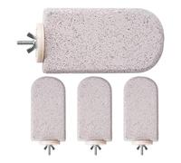 Dayysiuy Perchoirs pour Cage Oiseau,4 Pièces Perchoir Pierre Volcanique Givré pour Perruche | Jouets à Mâcher et Griffer pour Dresser Conures et Calopsittes,Perruche Calopsitte Et Inséparable
