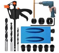 Dayysiuy Pocket Hole Jig,Gabarit Bois 15 Degré - Gabarit Portable Pour Perçage Et Visage De Meubles Et Armoires En Menuiserie