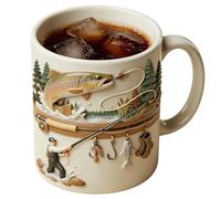 Dayysiuy Tasse De Pêche, Tasse En Céramique 350ml Avec Conception Canne À Pêche Et Moulinet, Mug À Café Et Bière Pour Pêcheur, Accessoire Parfait Pour Camping Randonnée Et Feu De Camp
