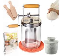 Dazey Baratte à beurre manuelle - Beurrier avec pagaies en bois de hêtre incluses - Créez du beurre maison délicieux