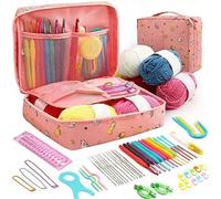 Dazhua Ensemble de Crochets for débutants, 59 pièces, Kit de Tricot DIY avec Sac de Rangement, Outils de Couture et d'artisanat Portables(Fortune Cat)