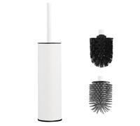 DAZI Brosse Toilettes WC,Blanc Mat, Brosse WC Métallique Autoportant