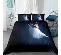 DAZIBY Danseuse De Ballet Ensemble De Literie Housse De Couette 220X240 Cm Literie 3D Microfibre,Ensemble Housse De Couette avec Fermeture Éclair pour Garçons Et Filles+Taies d'oreiller 65X65 Cm