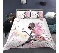 DAZIBY Housse de Couette 140x200 Enfant Papillon Blanc Housse de Couette 1 Personne 110g/㎡ Microfibre Parure de Lit 140x200 + 2 Taie d'oreiller 65x65 Convient à Enfant Decoration Chambre