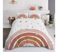 DAZIBY Parure de Lit 220x240 Adulte Arc-en-Ciel Blanc 110g/㎡ Microfibre Housse de Couette 220x240, Parure Housse Couette 220x240 + 2 Taie d'oreiller 65x65 Parure Housse Couette 220x240