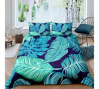 DAZIBY Planter des Feuilles Vertes Housse De Couette Parures De Lit 3 Pièces 1/2 Personnes, 240X260 Cm Adulte Enfant Garçons Filles en Microfibre Confortable Taies d'oreiller Drap De Lit 3D Literie