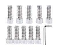 DAZISEN 11pcs Acier Inoxydable Pièces pour Vélos - Vis à Six Pans Creux Vis Cylindrique Boulon Fixations pour Vélo, Argent, (M5x16)*10+Clés Allen*1