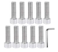 DAZISEN 11pcs Acier Inoxydable Pièces pour Vélos - Vis à Six Pans Creux Vis Cylindrique Boulon Fixations pour Vélo, Argent, (M5x18)*10+Clés Allen*1