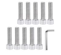 DAZISEN 11pcs Acier Inoxydable Pièces pour Vélos - Vis à Six Pans Creux Vis Cylindrique Boulon Fixations pour Vélo, Argent, (M5x20)*10+Clés Allen*1