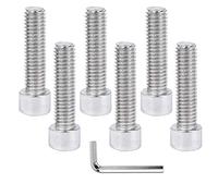 DAZISEN Vis de Vélo - 7pcs Acier Inoxydable Pièces pour Vélos Vis Cylindrique à Six Pans Boulon Fixations pour Vélo VTT Vélo de Route, Argent, (M5x20)*6+Clés Allen*1